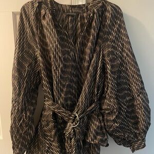 Striped Black and Brown Women's Top